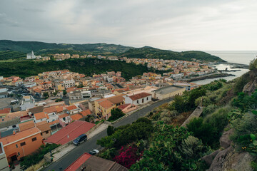 Castelsardo town in Sardinia island, Italy. Townscape in Province of Sassari, Gulf of Asinara.