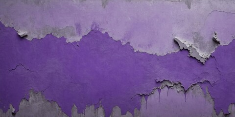 An aged cement wall displaying a textured abstract background in shades of purple