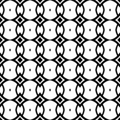 Naklejka premium Abstract black figures on a whire background. Seamless texture for fashion, textile design, on wall paper, wrapping paper, fabrics and home decor. Simple repeat pattern.