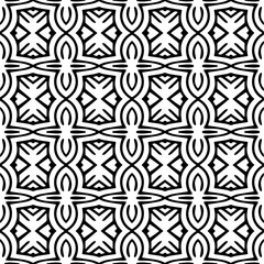 Abstract black figures on a whire background. Seamless texture for fashion, textile design,  on wall paper, wrapping paper, fabrics and home decor. Simple repeat pattern.