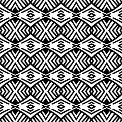 Abstract black figures on a whire background. Seamless texture for fashion, textile design,  on wall paper, wrapping paper, fabrics and home decor. Simple repeat pattern.