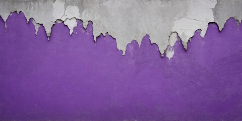 An aged cement wall displaying a textured abstract background in shades of purple