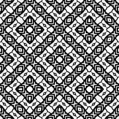 Abstract black figures on a whire background. Seamless texture for fashion, textile design,  on wall paper, wrapping paper, fabrics and home decor. Simple repeat pattern.