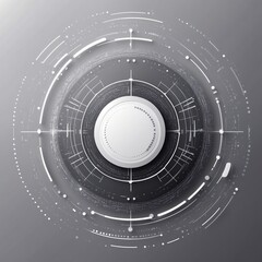 Abstract Grey Tech Background with Circular Elements