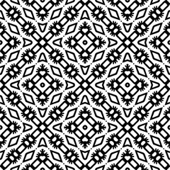 Abstract black figures on a whire background. Seamless texture for fashion, textile design,  on wall paper, wrapping paper, fabrics and home decor. Simple repeat pattern.