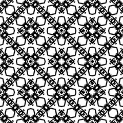 Abstract black figures on a whire background. Seamless texture for fashion, textile design,  on wall paper, wrapping paper, fabrics and home decor. Simple repeat pattern.