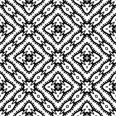 Abstract black figures on a whire background. Seamless texture for fashion, textile design,  on wall paper, wrapping paper, fabrics and home decor. Simple repeat pattern.