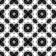 Abstract black figures on a whire background. Seamless texture for fashion, textile design,  on wall paper, wrapping paper, fabrics and home decor. Simple repeat pattern.