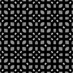 Abstract black figures on a whire background. Seamless texture for fashion, textile design,  on wall paper, wrapping paper, fabrics and home decor. Simple repeat pattern.