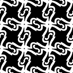 Abstract black figures on a whire background. Seamless texture for fashion, textile design,  on wall paper, wrapping paper, fabrics and home decor. Simple repeat pattern.