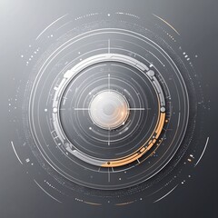 Abstract Grey Tech Background with Circular Elements