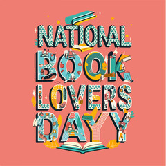 National Book Lovers Day typography, National Book Lovers Day lettering, National Book Lovers Day calligraphy