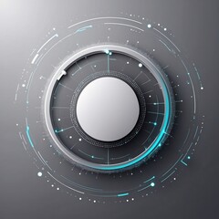 Abstract Grey Tech Background with Circular Elements