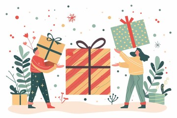 Presenting gifts on holidays brings joy and festive cheer to every celebration.