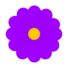 purple and yellow flower, purple flower design, flower sticker, flower illustration