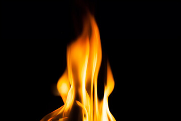 Captivating Fire Flame Against Dark Background