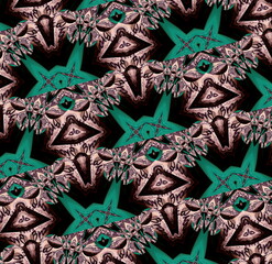 Bright electric Ethnic Knit backdrop. art pattern. Artistic light Tiles. Textured background. Ornate illustration. Strokes and Lines. Symmetric 