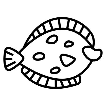 recommend clip art: Flounder Fish Lineart