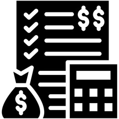 Budget Calculations vector icon illustration of Business & Economy iconset.