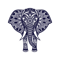Obraz premium Elephant mandala Clip art isolated vector illustration on a white background