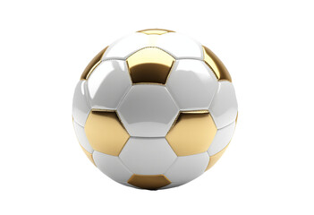Fototapeta premium Realistic Golden Soccer Ball 3D Rendering: Perfect for Sports and Design Projects 