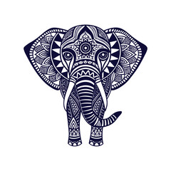 Elephant mandala Clip art isolated vector illustration on a white background