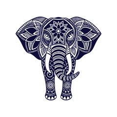 Elephant mandala Clip art isolated vector illustration on a white background