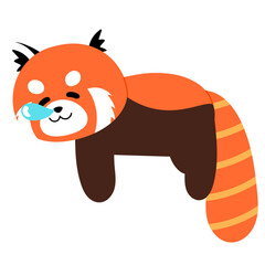 cute red panda sleeping well illustration