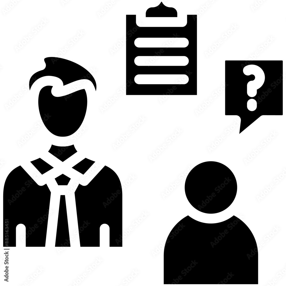 Wall mural interview vector icon illustration of human resource iconset.