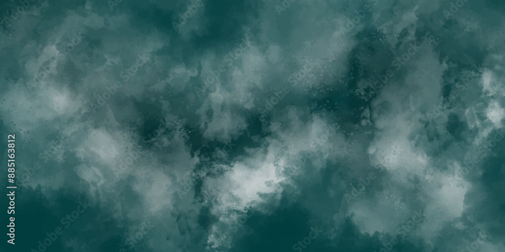 Poster Abstract Teal and Dark Cloudy Background with Atmospheric Gradient Texture. Smooth Blurred Effect, Perfect for Modern and Creative Designs, Wallpapers, banner and Artistic Projects