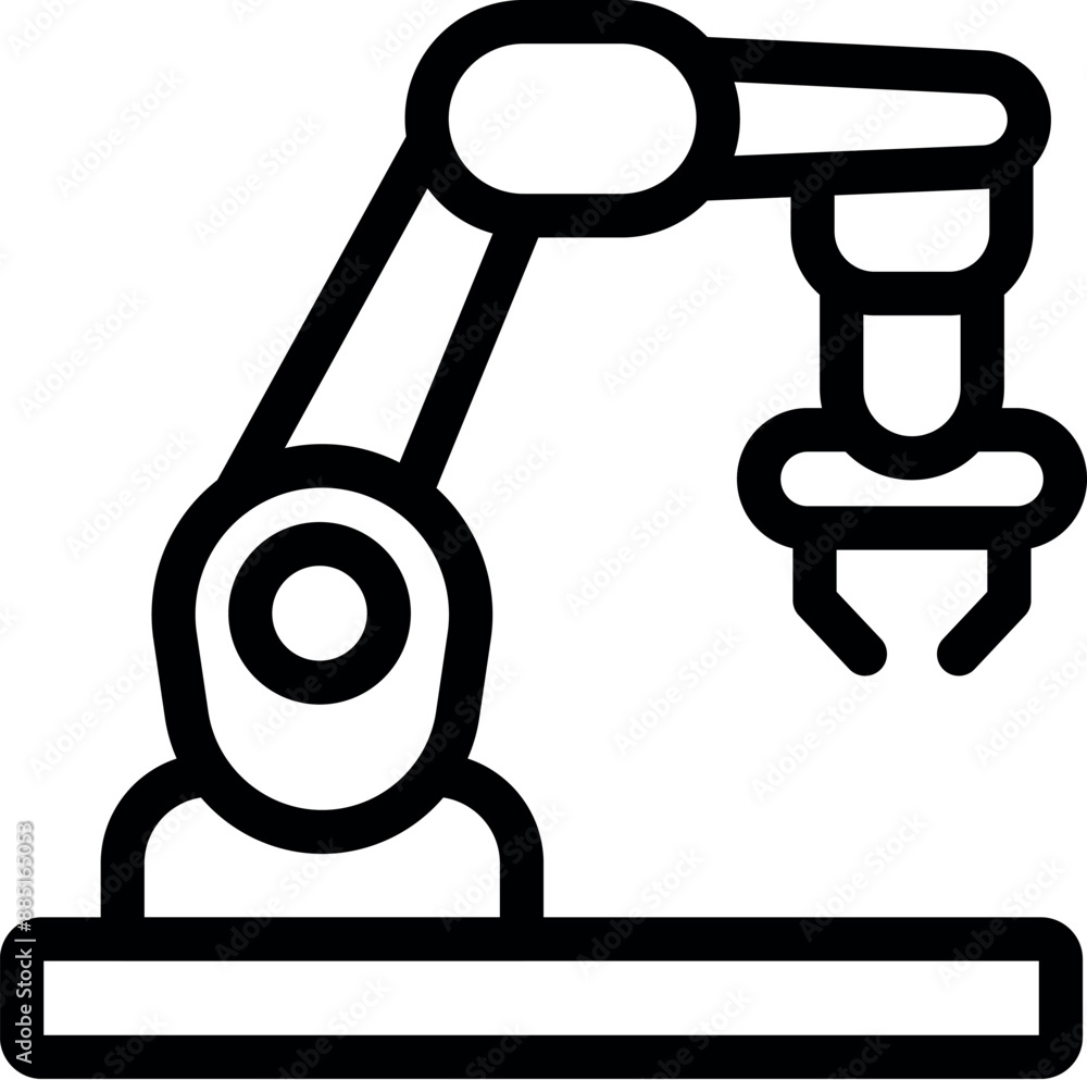 Poster robotic arm picking up an object, representing automation and advanced technology in modern manufact