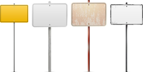 Set of four blank metal signs © Jaroslav Machacek