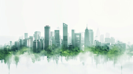 Obraz premium green city skyline