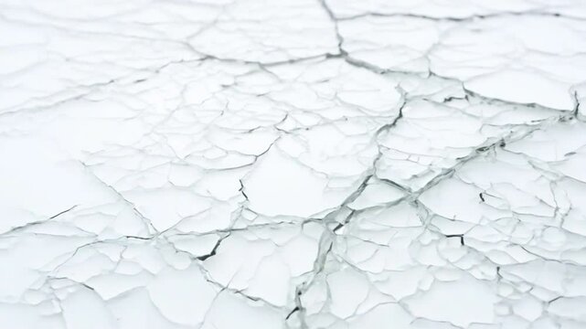Cracked glass on a white background texture
