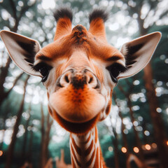 close up of a giraffe