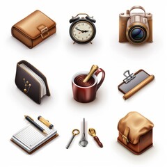 Assorted Items Scattered on White Surface