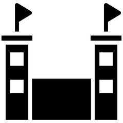 Bouncy Castle vector icon illustration of Children Toys iconset.