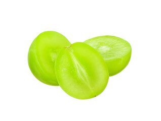 Green grape fruit isolated on white background.