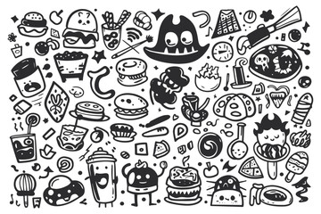 Hand-drawn doodle vector set