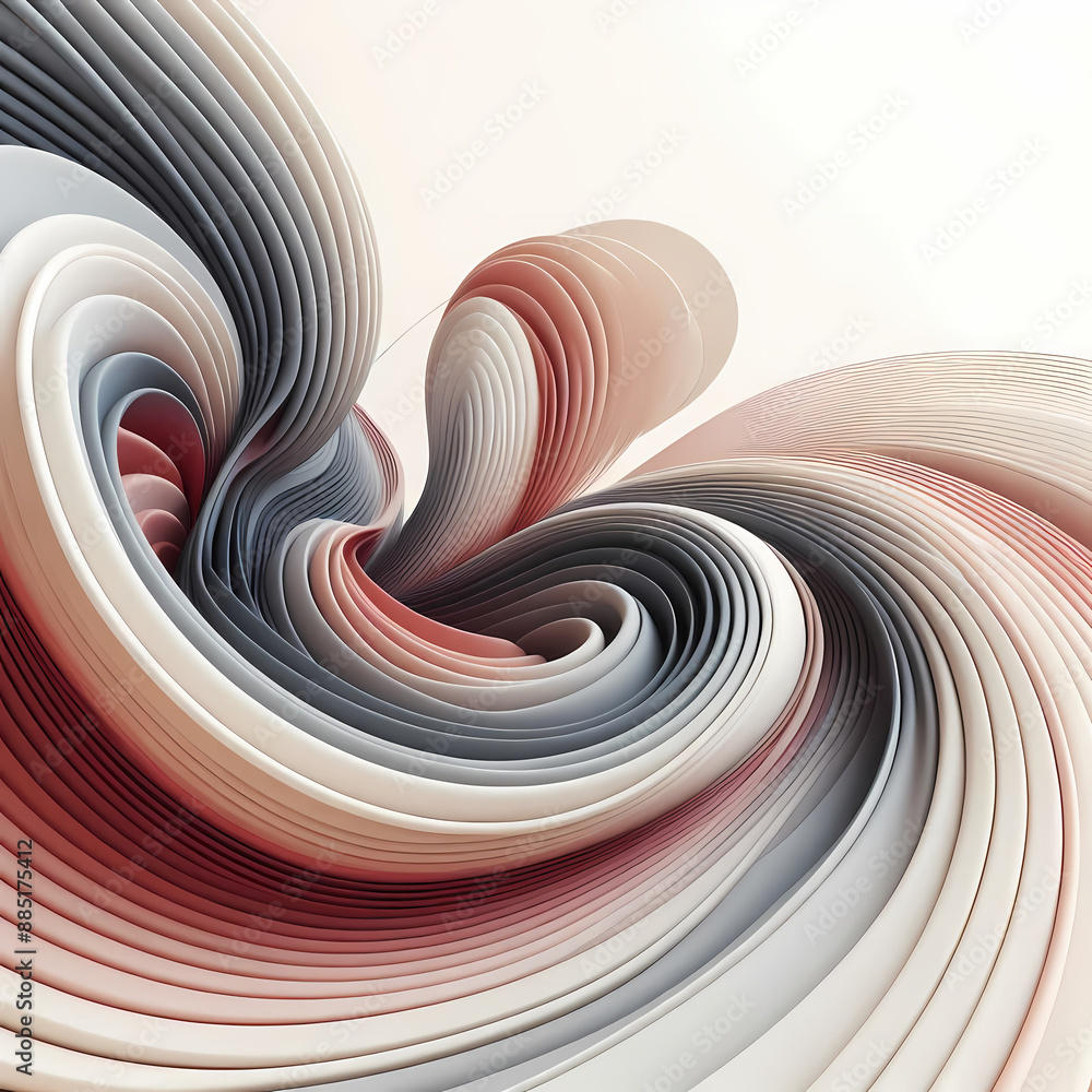 Poster abstract background rounded lines rendered smooth curves