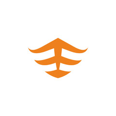 ship's fore arch silhouette icon logo, simple vector. people of color