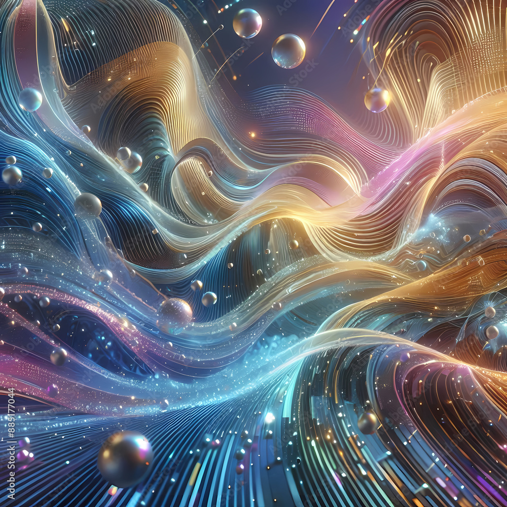 Poster abstract iridescent background rendered shimmering effect