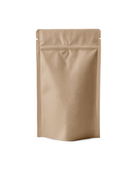 An image of a Kraft Stand Up Pouch isolated on a white background