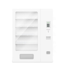 Snack vending machine mockup. Vector illustration isolated on white background. Ready and simple to use for your design. The mock-up will make the presentation look as realistic. EPS10.