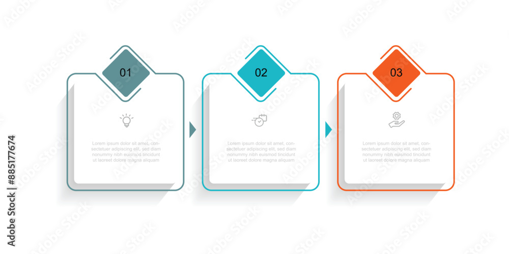 Poster Design template vector infographic with 3 step process and icons suitable for web presentation and business information