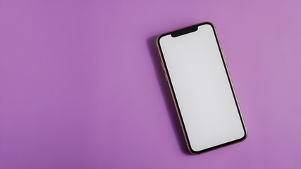 Smartphone mockup on a purple background, Mockup, Phone mockups, Blank screen, copy space