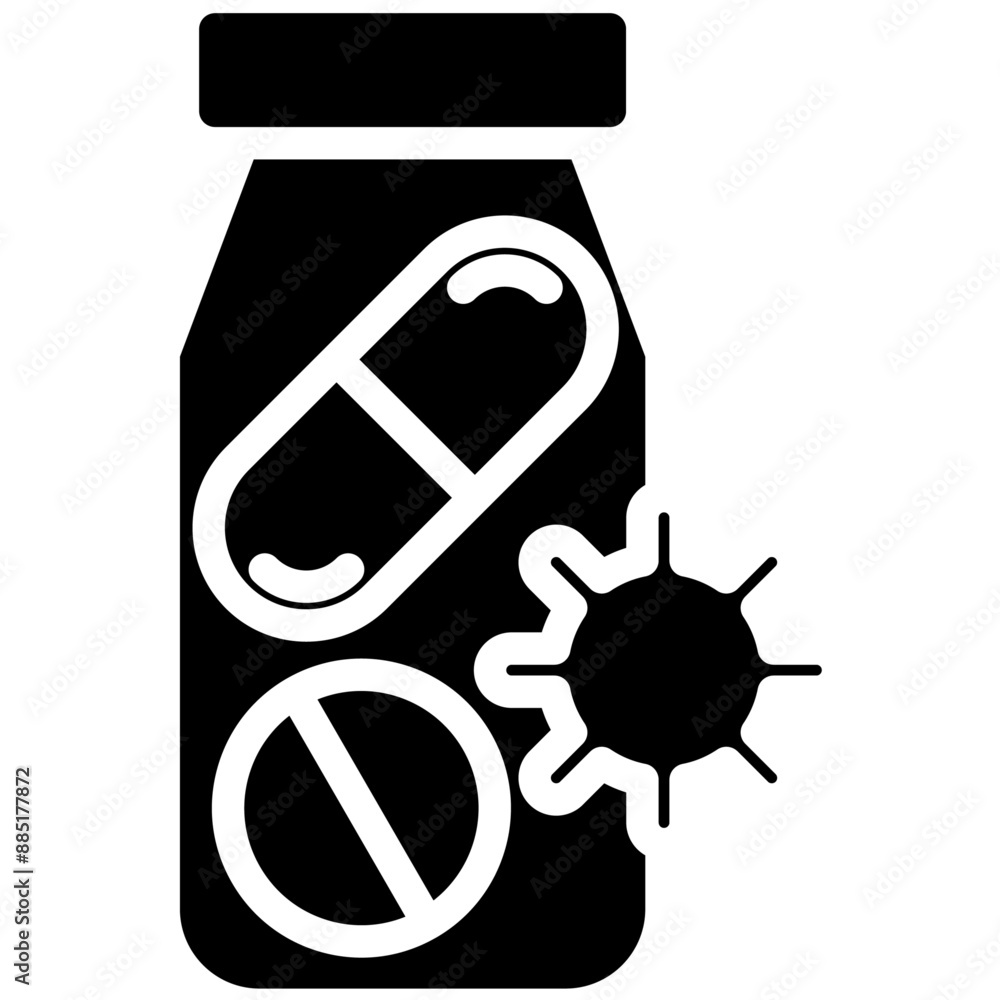 Canvas Prints antibiotic vector icon illustration of pharmacy iconset.