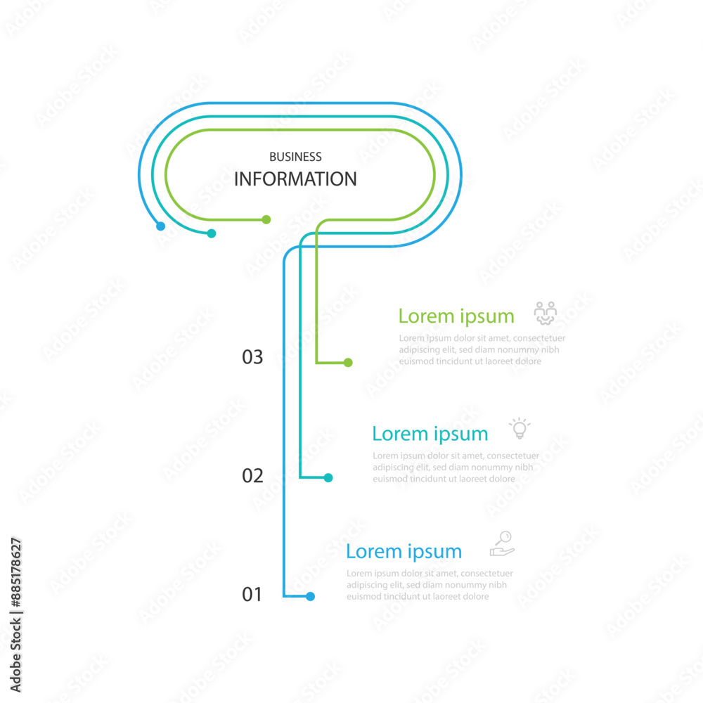 Poster Template vector infographic with 3 step line suitable for web presentation and business information