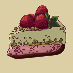 Creamy cheesecake with juicy berries