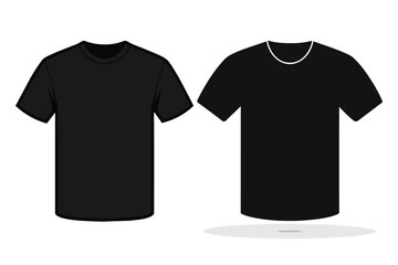 black t-shirt vector mockup template